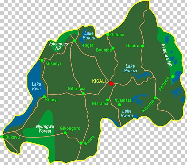 Volcanoes National Park Kazinga Nyungwe Forest Virunga National Park Gorilla PNG, Clipart, Area, East Africa, Gorilla, Green, Map Free PNG Download