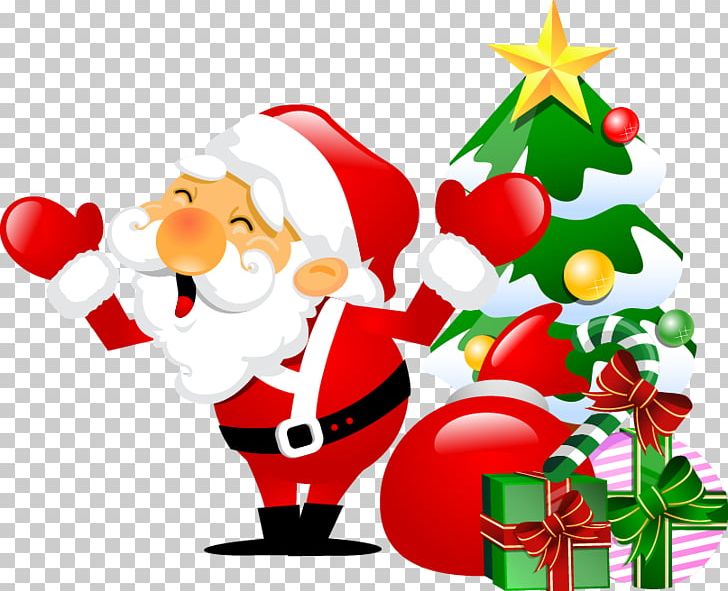 Santa Claus Christmas Tree English Word PNG, Clipart, Animation, Cartoon Character, Christmas Decoration, Christmas Frame, Christmas Lights Free PNG Download