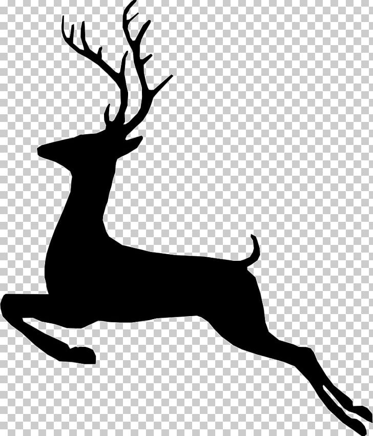 Reindeer Santa Claus Christmas PNG, Clipart, Animals, Antler, Artwork, Black, Black And White Free PNG Download