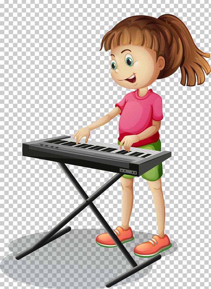 Piano Cartoon Stock Photography Illustration PNG, Clipart, Chair, Child, Digital Piano, Electronics, Fashion Girl Free PNG Download