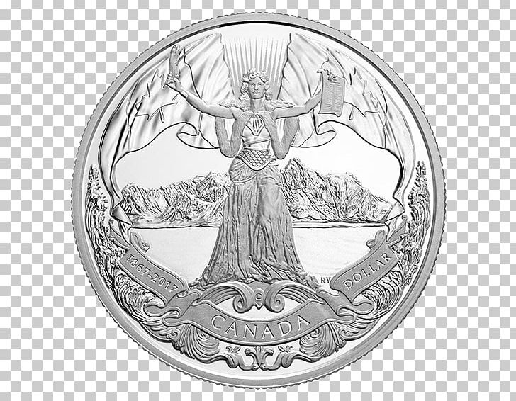 Dollar Coin 150th Anniversary Of Canada Silver PNG, Clipart, Black And White, Canada, Canadian Dollar, Canadian Silver Dollar, Canadian Silver Maple Leaf Free PNG Download