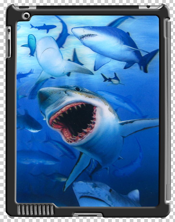 Great White Shark IPad 3 IPad 2 Lenticular Printing Lenticular Lens PNG, Clipart, Display Device, Electric Blue, Electronic Device, Electronics, Fish Free PNG Download
