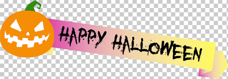 Happy Halloween Banner PNG, Clipart, Banner, Happy Halloween Banner, Logo, Meter, Yellow Free PNG Download