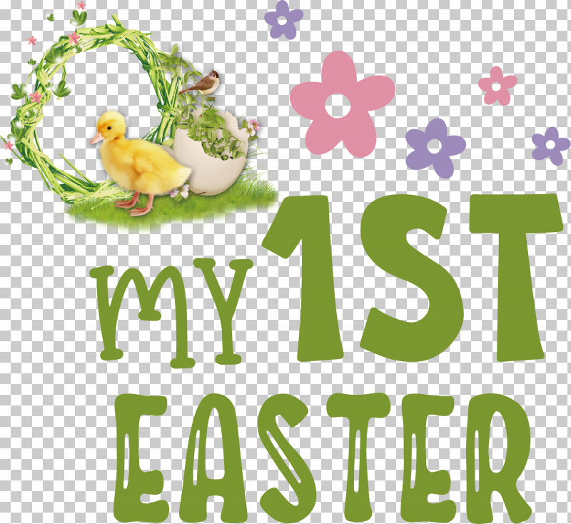 Happy Easter Day My 1st Easter PNG, Clipart, Beak, Birds, Flower, Green, Happiness Free PNG Download
