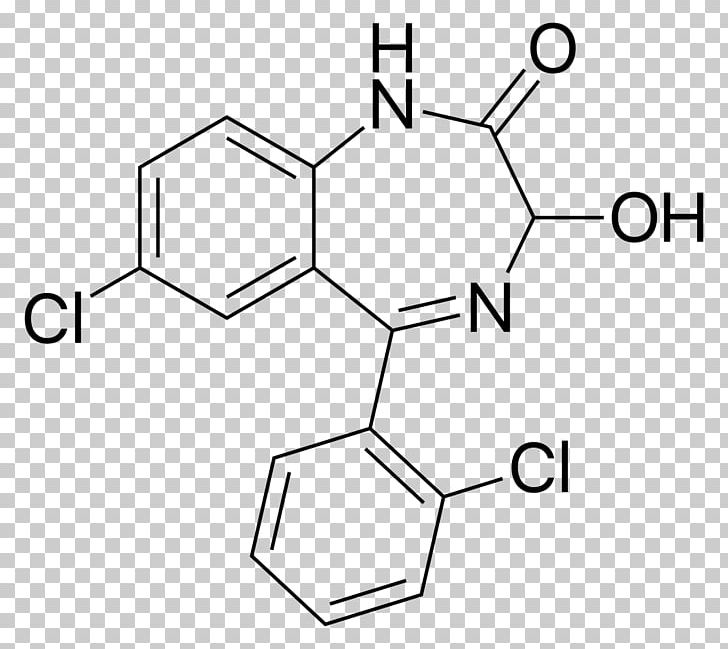 Lorazepam Benzodiazepine Pharmaceutical Drug Etizolam Chlordiazepoxide PNG, Clipart, Angle, Benzodiazepine, Black And White, Brand, Chemical Formula Free PNG Download