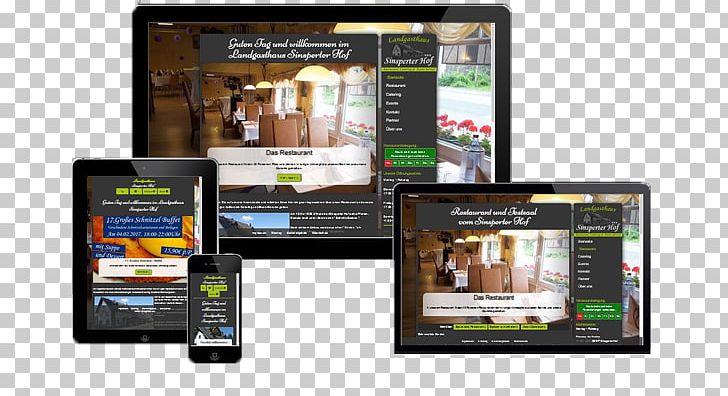 Restaurant Responsive Web Design Gaststätte Sinsperter Hof Website PNG, Clipart, Advertising, Brand, Communication, Display Advertising, Graphic Design Free PNG Download