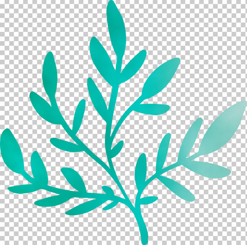 Branch Plant Stem Leaf Turquoise Lawn PNG, Clipart, Biology, Branch, Lawn, Leaf, Paint Free PNG Download