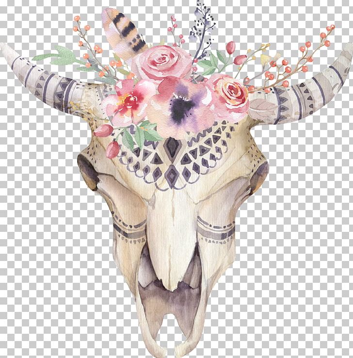 Flower Skull Floral Design Boho-chic Stock Photography PNG, Clipart, Art, Artificial Flower, Bohemianism, Bohochic, Boho Chic Free PNG Download