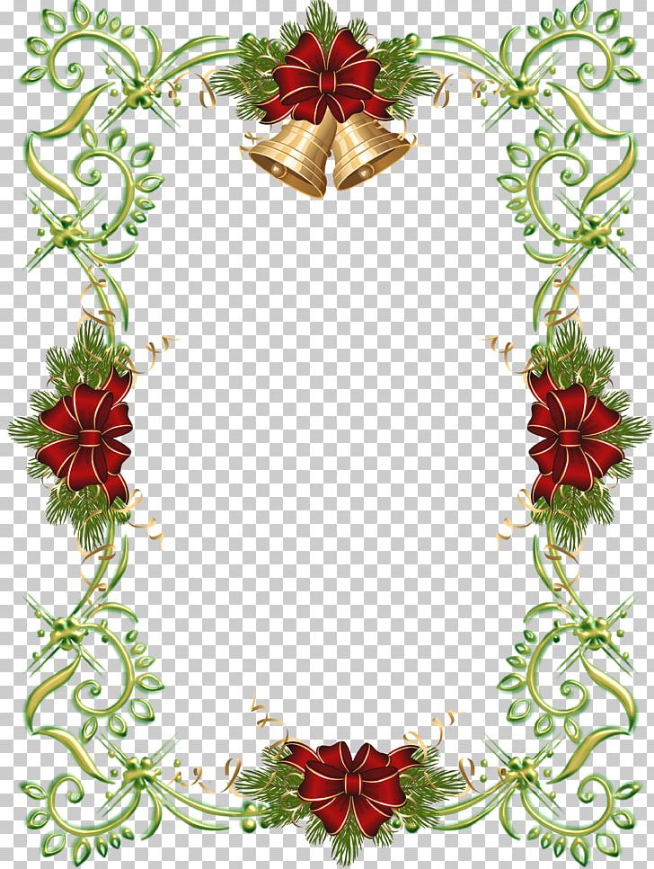 Borders And Frames Christmas Santa Claus PNG, Clipart, Aquifoliales, Borders And Frames, Branch, Christmas Card, Christmas Decoration Free PNG Download