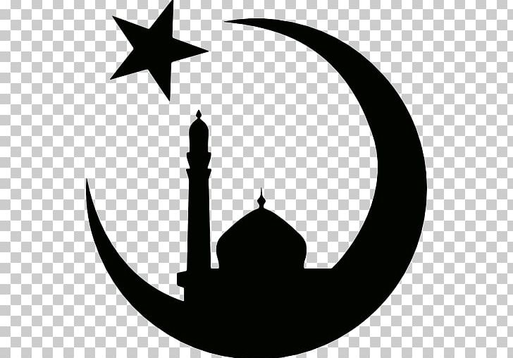 Quran Symbols Of Islam Religious Symbol Star And Crescent PNG, Clipart, Allah, Artwork, Black And White, Brand, Circle Free PNG Download