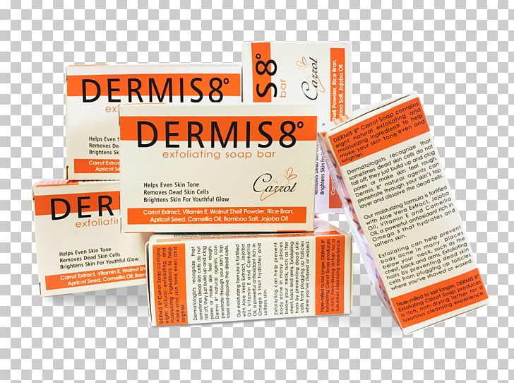 Dermis8 Exfoliating Brightening Soap 210ml (125gr) Product PNG, Clipart, Orange Free PNG Download