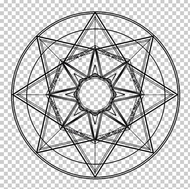 Sacred Geometry Symbol Circle Mandala PNG, Clipart, Angle, Area, Bicycle Wheel, Black And White, Circle Free PNG Download