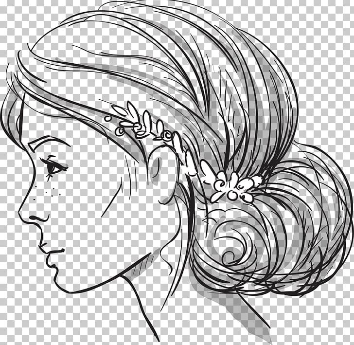 Hairstyle Bun Braid Drawing PNG, Clipart, Black Hair, Face, Fashion, Fashion Illustration, Fictional Character Free PNG Download