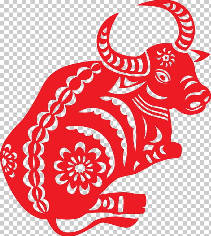 Papercutting Chinese Paper Cutting Cattle Chinese Zodiac Ox PNG, Clipart, Area, Art, Artwork, Black And White, Caishen Free PNG Download