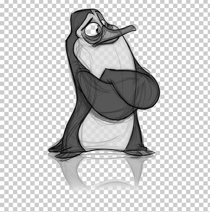 Penguin Drawing Model Sheet Sketch PNG, Clipart, Animals, Art, Bird, Black, Black And White Free PNG Download