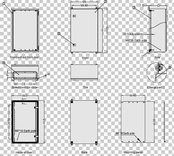 Technical Drawing Elit OÜ Grey Electrical Enclosure Mild Steel PNG, Clipart, Angle, Area, Bit, Black And White, Bracket Free PNG Download