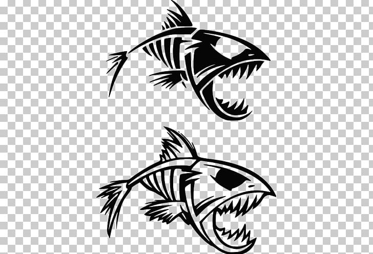 Skeleton Fish Bone Piranha PNG, Clipart, Art, Artwork, Black And White, Bone, Decal Free PNG Download