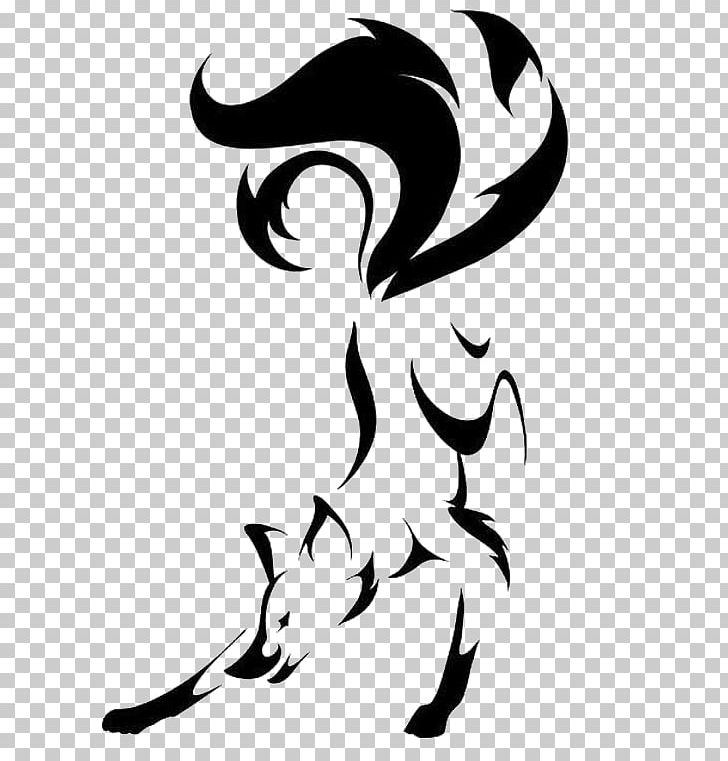 Nine-tailed Fox Kitsune Tattoo Tribe Body Art PNG, Clipart, Airbrush, Art, Artwork, Black, Black And White Free PNG Download