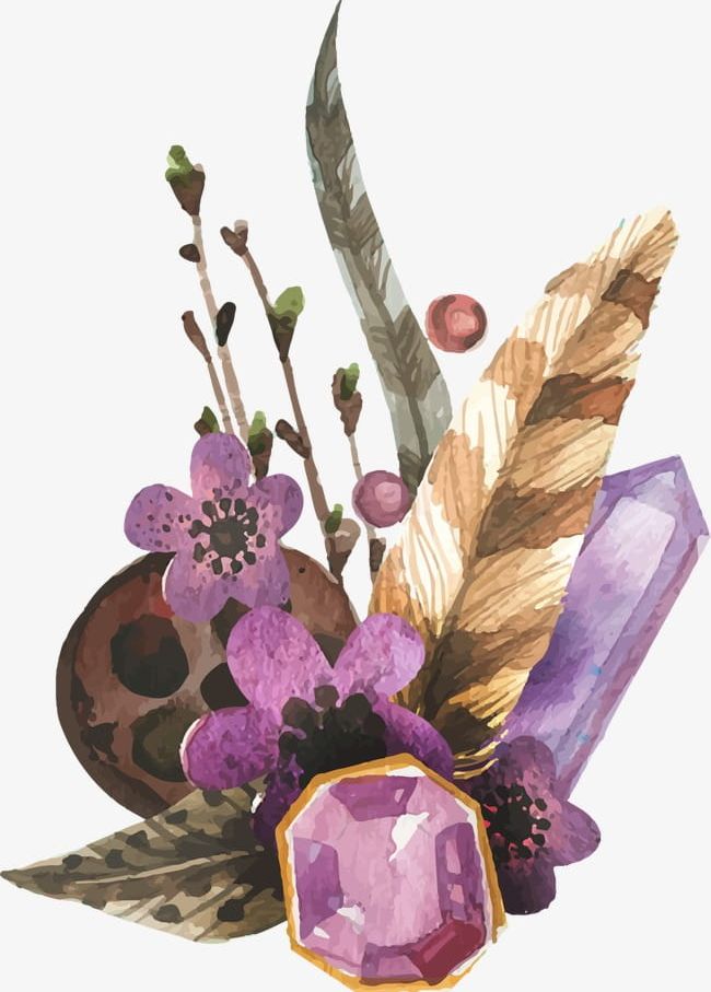Watercolor Flower Gem PNG, Clipart, Crystal, Decoration, Flower, Flower Clipart, Flowers Free PNG Download