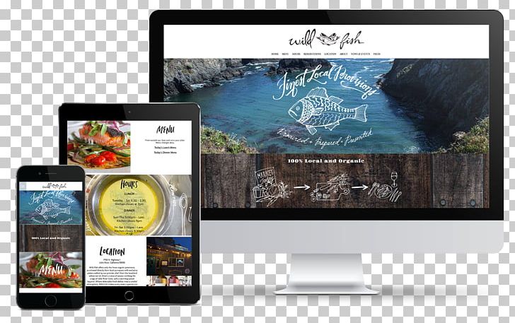 Restaurant Wild Fish Responsive Web Design Organic Food PNG, Clipart, Advertising, Brand, Display Advertising, Display Device, Gadget Free PNG Download