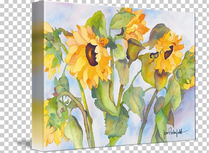 Floral Design Watercolor Painting Gallery Wrap Art Common Sunflower PNG, Clipart, Art, Artwork, Canvas, Chemical Substance, Common Sunflower Free PNG Download