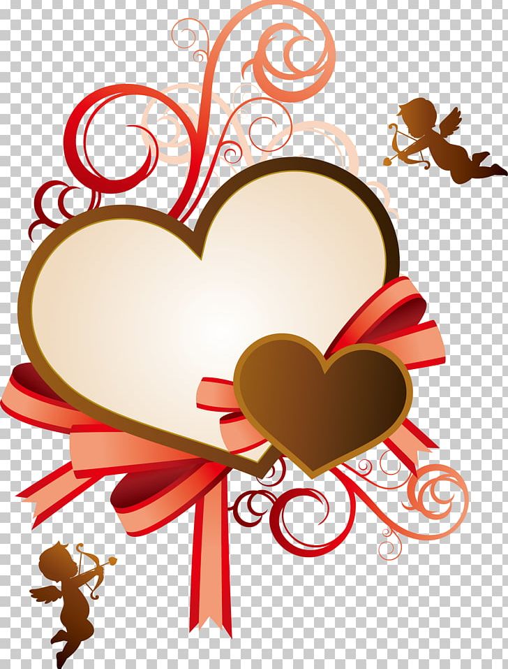 Valentines Day Heart Qixi Festival Illustration PNG, Clipart, Bow, Cupid Archery, Cupid Vector, Flower, Gift Free PNG Download