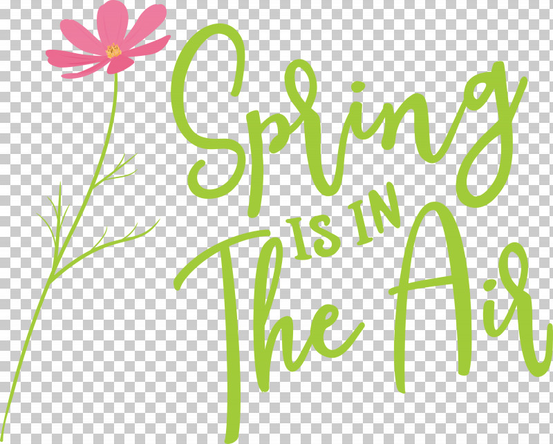 Spring Spring Is In The Air PNG, Clipart, Floral Design, Green, Leaf, Line, Logo Free PNG Download