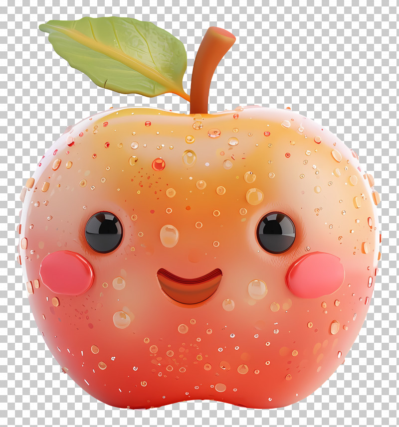 3d Apple - Smiling Cartoon Apple PNG