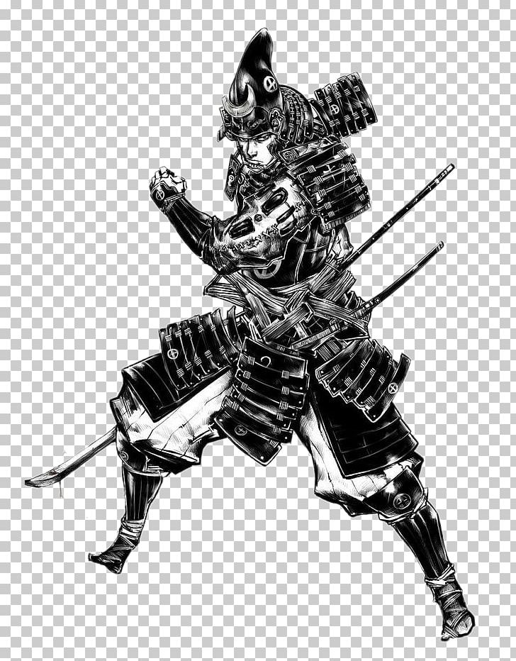 Black And White Samurai Ninja Illustration PNG, Clipart, Armour, Background White, Black, Black White, Bushi Free PNG Download