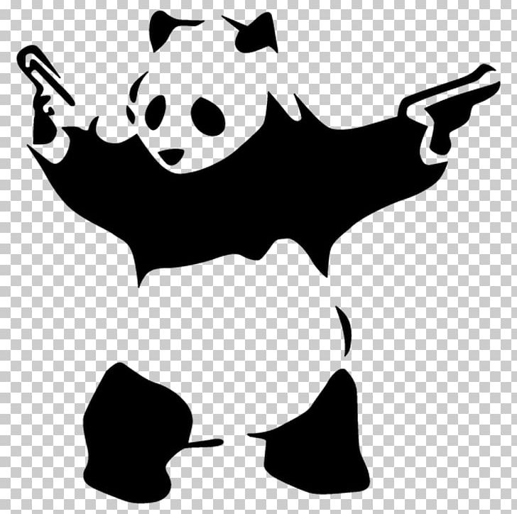 Giant Panda Wall Decal Stencil Canvas Print PNG, Clipart, Art, Artwork, Banksy, Black, Black And White Free PNG Download