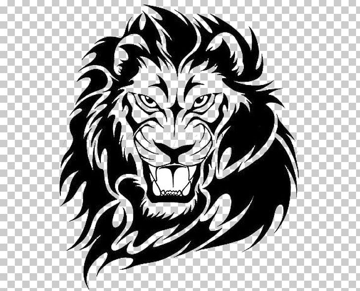 Lion Tattoo PNG, Clipart, Animals, Art, Big Cats, Black, Black And White Free PNG Download