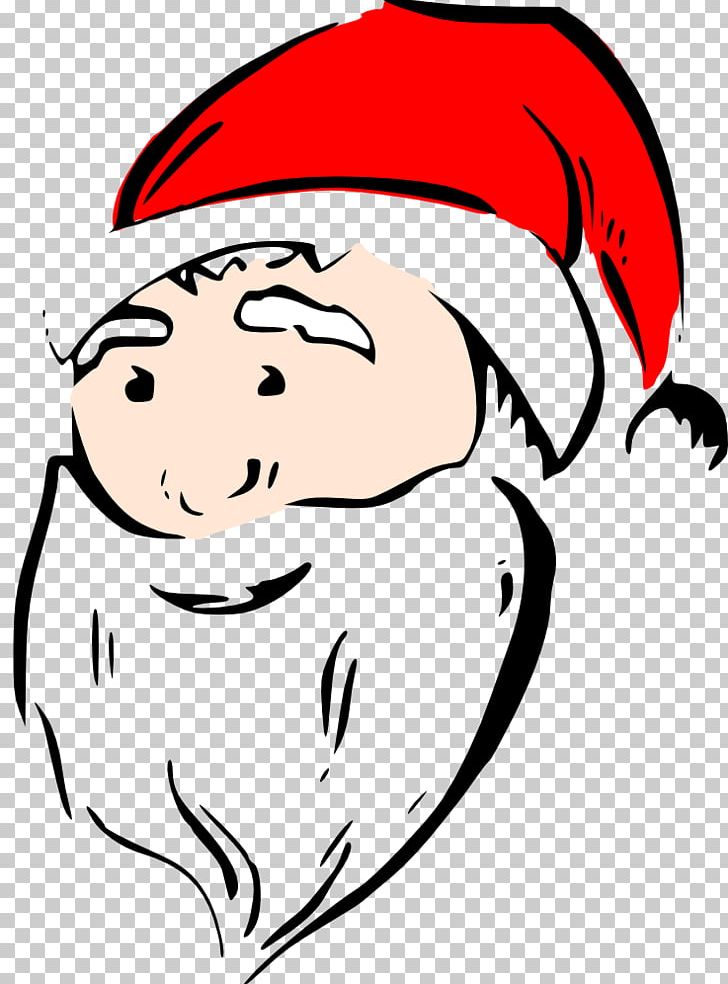 Santa Claus Cartoon PNG, Clipart, Art, Artwork, Beard, Black And White, Cartoon Free PNG Download