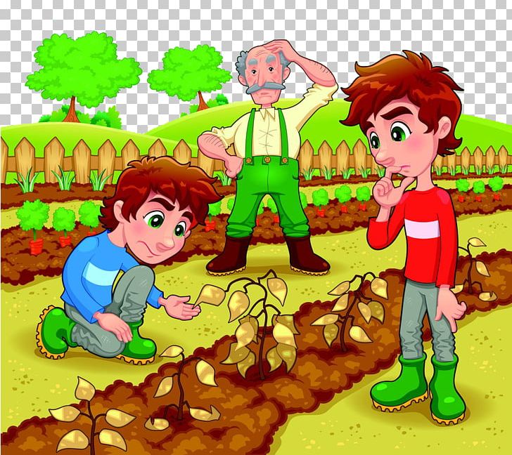 Garden Cartoon Illustration PNG, Clipart, Art, Cartoon Characters, Child, Country, Farm Free PNG Download