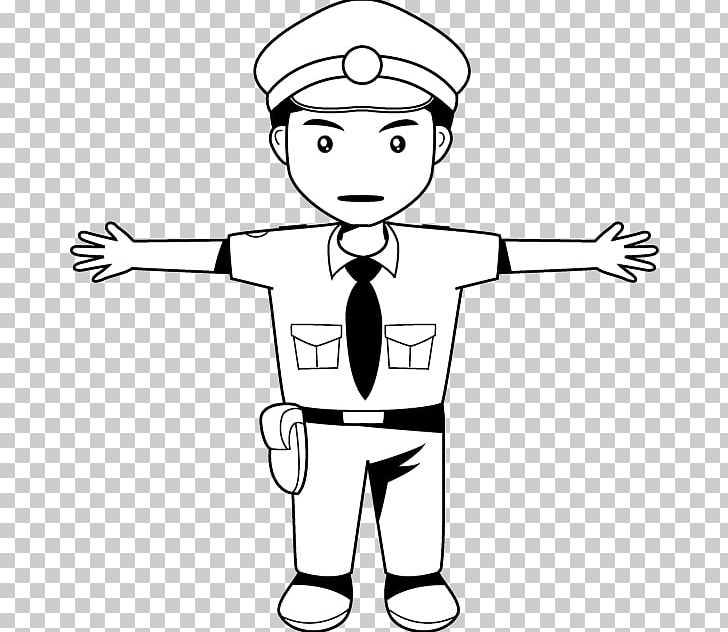 police cartoon black and white