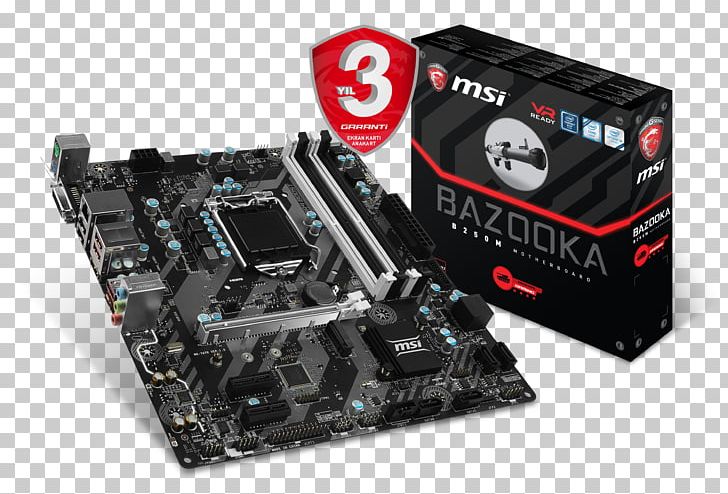 Intel LGA 1151 MSI B250M BAZOOKA Motherboard PNG, Clipart, Atx, B 250, Computer Component, Computer Cooling, Computer Hardware Free PNG Download