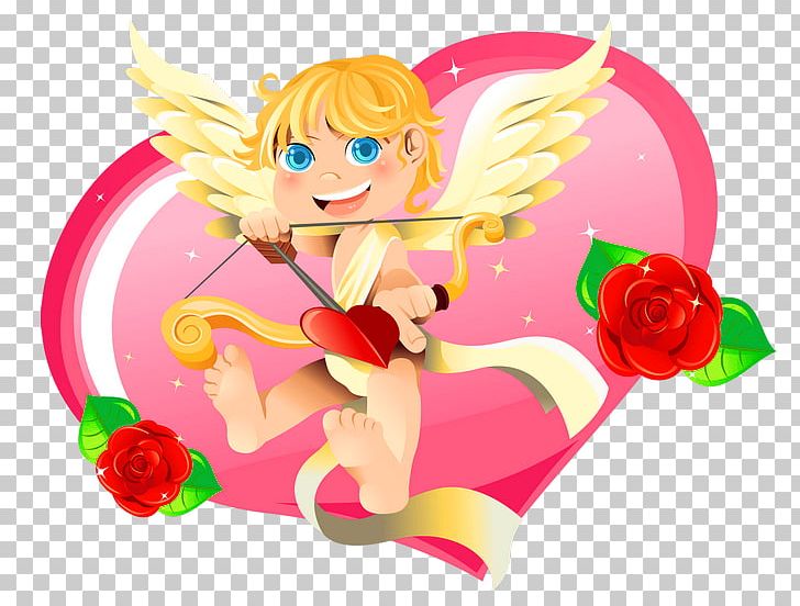 Cupid Heart Valentine's Day PNG, Clipart, Computer Wallpaper, Cupid, Doll, Fictional Character, Flower Free PNG Download
