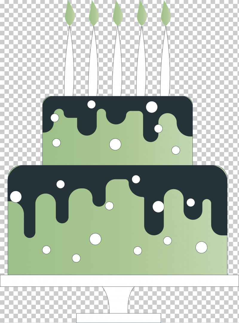 green birthday cake clipart