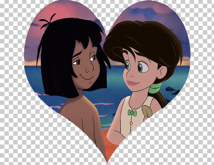 Mowgli Love Couple Art Friendship PNG, Clipart, Black Hair, Boy, Brown Hair, Cartoon, Character Free PNG Download