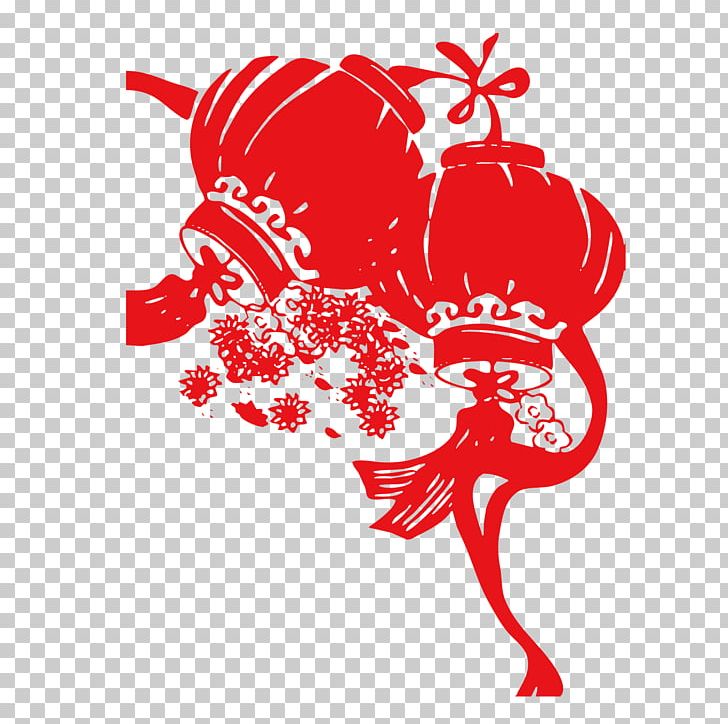 Chinese New Year Fu Lantern Papercutting PNG, Clipart, Art, Chinese New Year, Fictional Character, Flower, Flowering Plant Free PNG Download