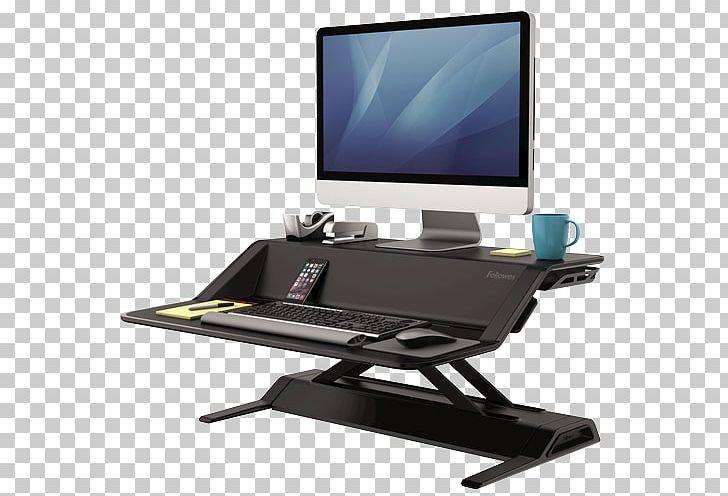 Sit-stand Desk Workstation Sitting Office Depot Desktop Computers PNG, Clipart, Angle, Computer Monitor, Computer Monitor Accessory, Desk, Desktop Computers Free PNG Download