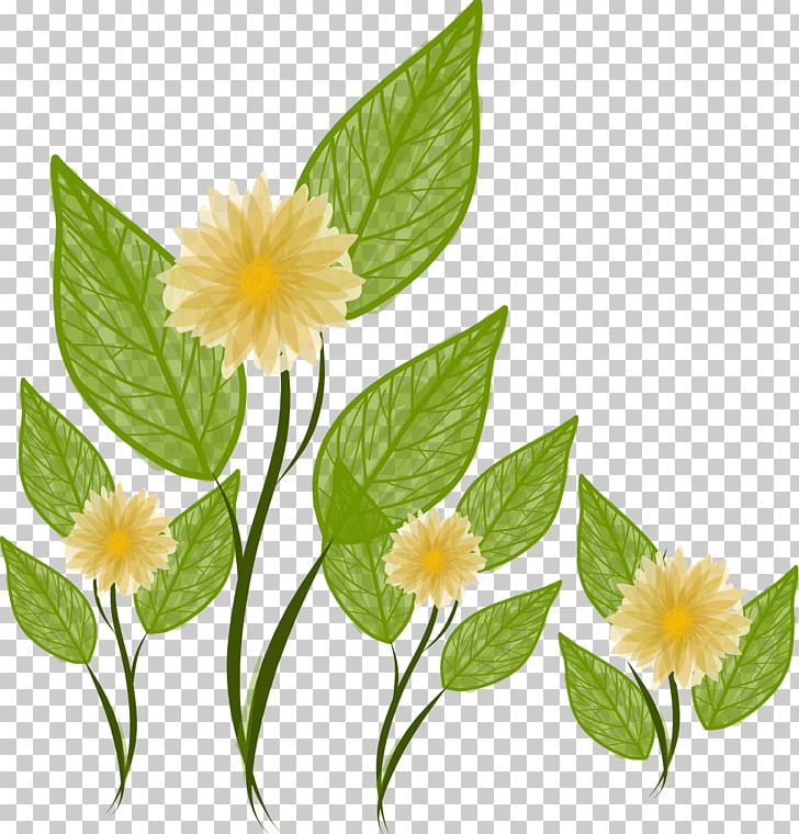 Flower Landscape Yellow PNG, Clipart, Adobe Illustrator, Daisy Family, Encapsulated Postscript, Flowers, Green Vector Free PNG Download