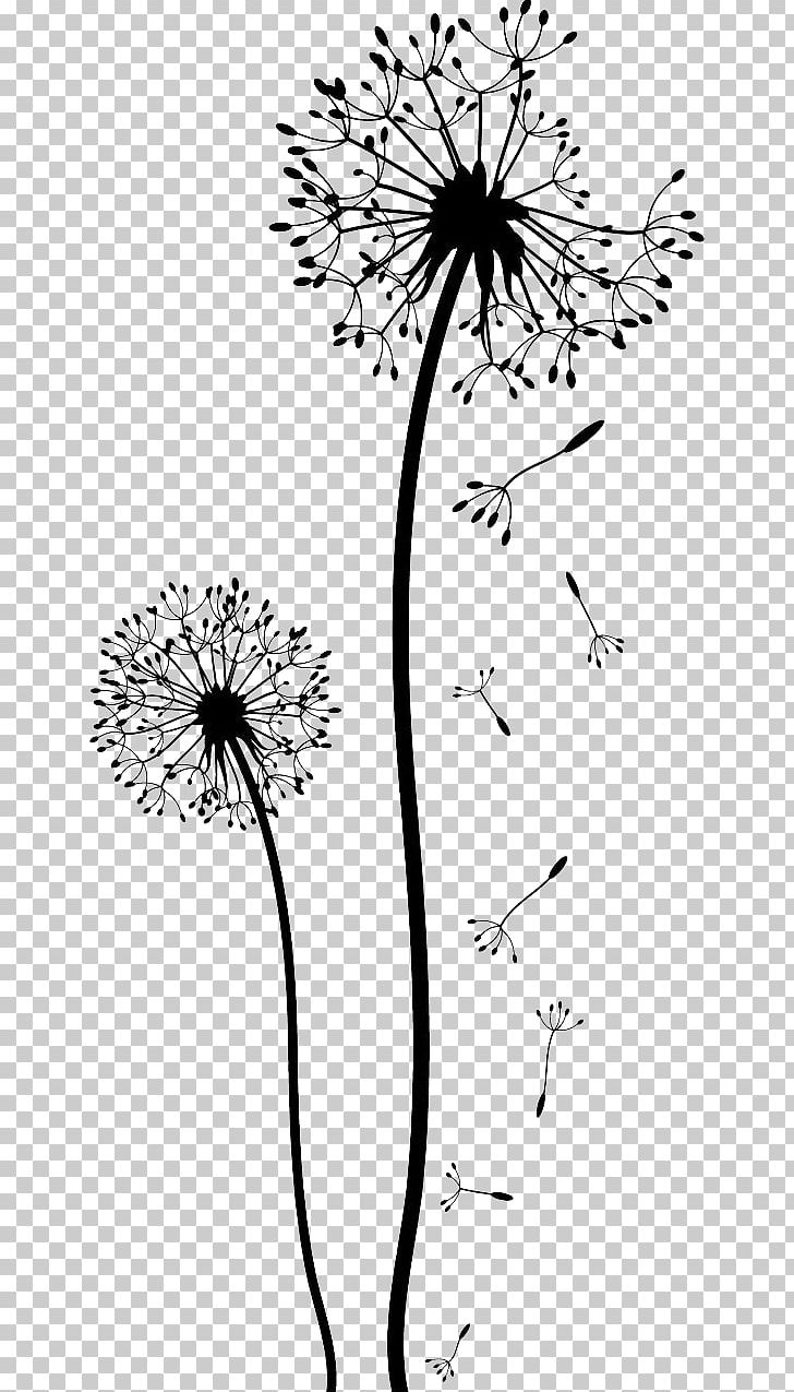 Dandelion White Painting (Three Panel) Drawing Pissenlit PNG, Clipart, Area, Black, Black And White, Branch, Color Free PNG Download