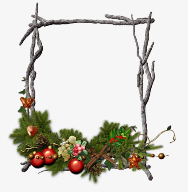 Christmas Tree Branches Frame PNG, Clipart, Balls, Border, Border Branches, Branches, Branches Clipart Free PNG Download