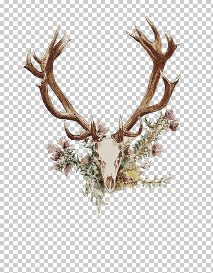 Deer Antler Flower Horn Tattoo PNG, Clipart, Air, Angle, Angles, Antler, Christmas Deer Free PNG Download