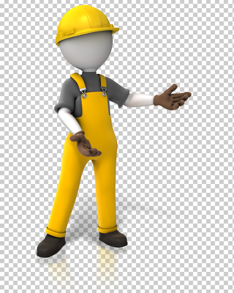Construction Worker Cartoon Yellow Standing Job PNG, Clipart, Cartoon,  Construction Worker, Engineer, Figurine, Finger Free PNG