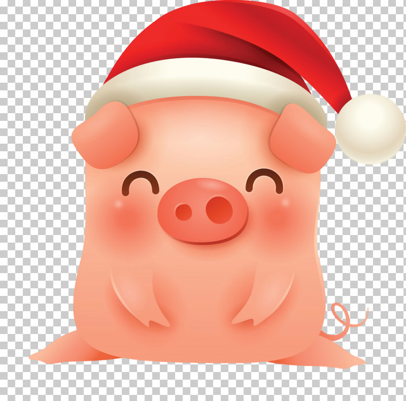 Merry Christmas Pig Cute Pig PNG, Clipart, Cartoon, Cute Pig, Merry Christmas Pig, Nose, Pink Free PNG Download