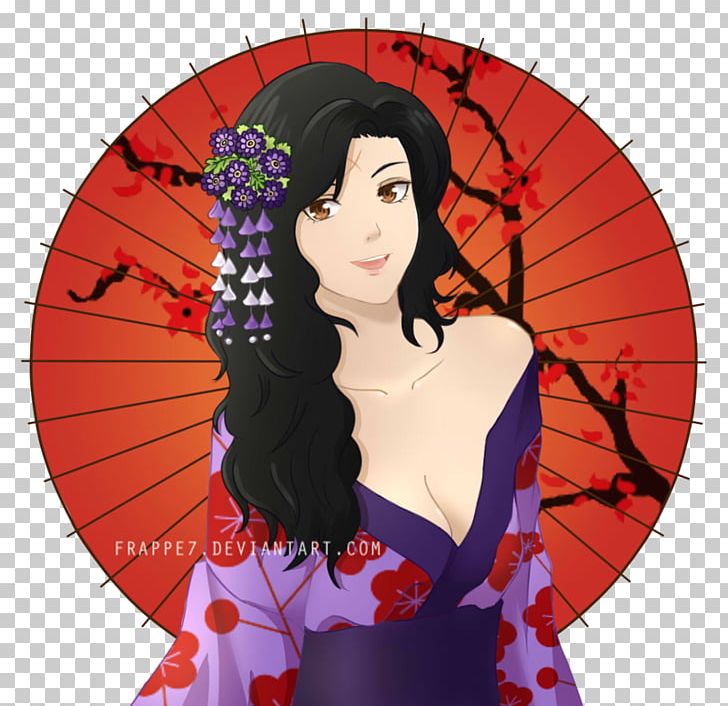 Geisha Fuchsia Cartoon Pink PNG, Clipart, Art, Black Hair, Cartoon, Fictional Character, Fuchsia Free PNG Download