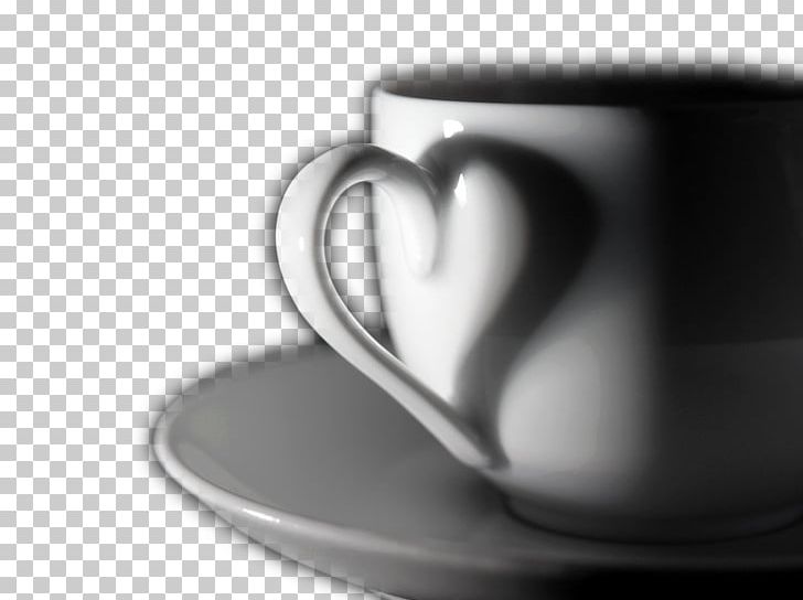 Black And White Coffee Cup PNG, Clipart, Background Black, Black, Black Background, Black Hair, Caffeine Free PNG Download