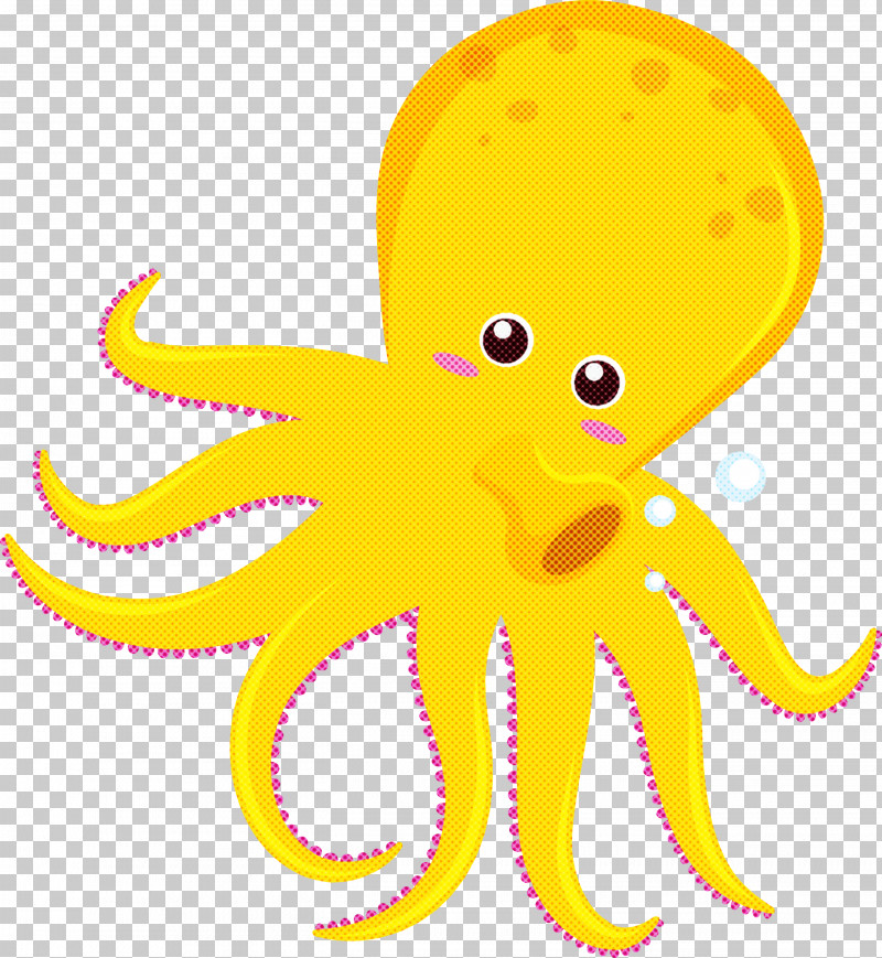 Octopus Giant Pacific Octopus Yellow Octopus Cartoon PNG, Clipart, Animal Figure, Cartoon, Giant Pacific Octopus, Line, Octopus Free PNG Download