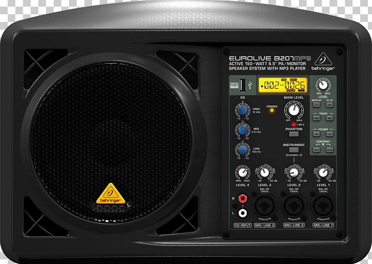 BEHRINGER Eurolive B207MP3 BEHRINGER Eurolive B2 Series Loudspeaker Public Address Systems PNG, Clipart, Audio, Audio, Audio Equipment, Electronic Device, Electronics Free PNG Download